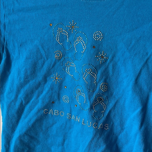 Cabo San Lucas Cropped Rhinestone top XS - Picture 2 of 3